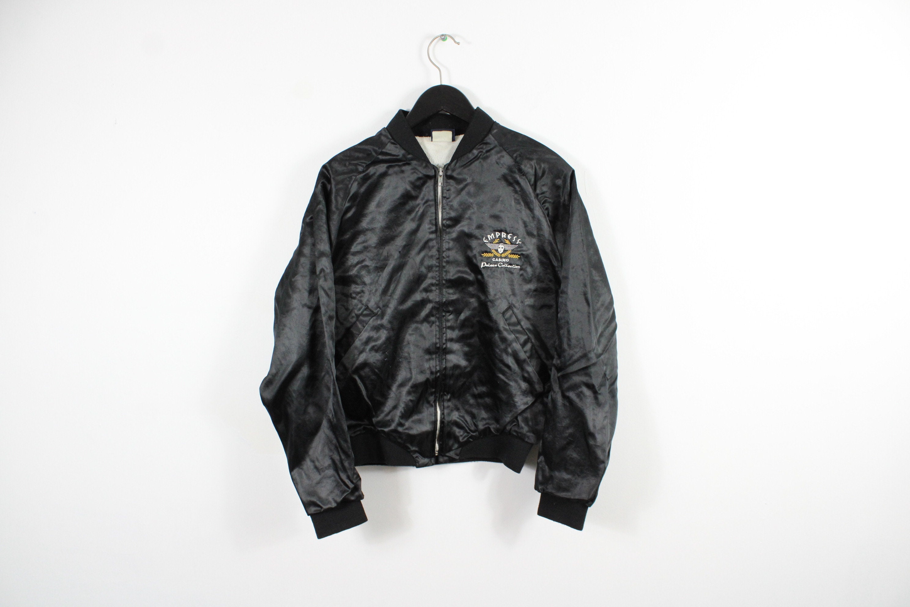 Palace Satin Varsity Jacket Black