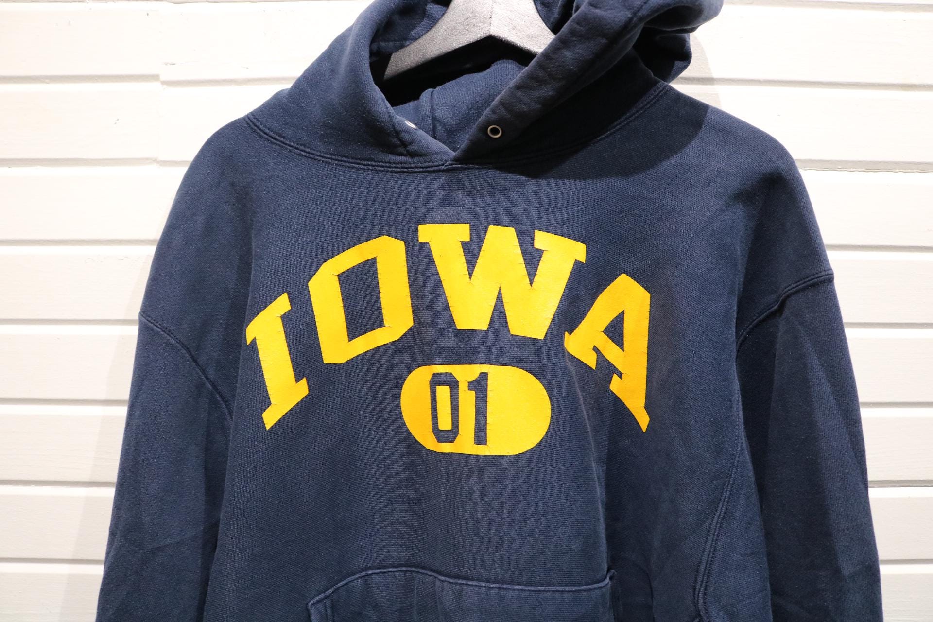 Vintage Iowa Champion Hoodie | 2000s University Navy Sweatshirt