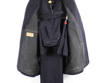 US-Navy Sailor Uniform / Vintage USN WW2 Dress Blues Suit / Naval Clothing / WW11 Jacket Pants And Peacoat