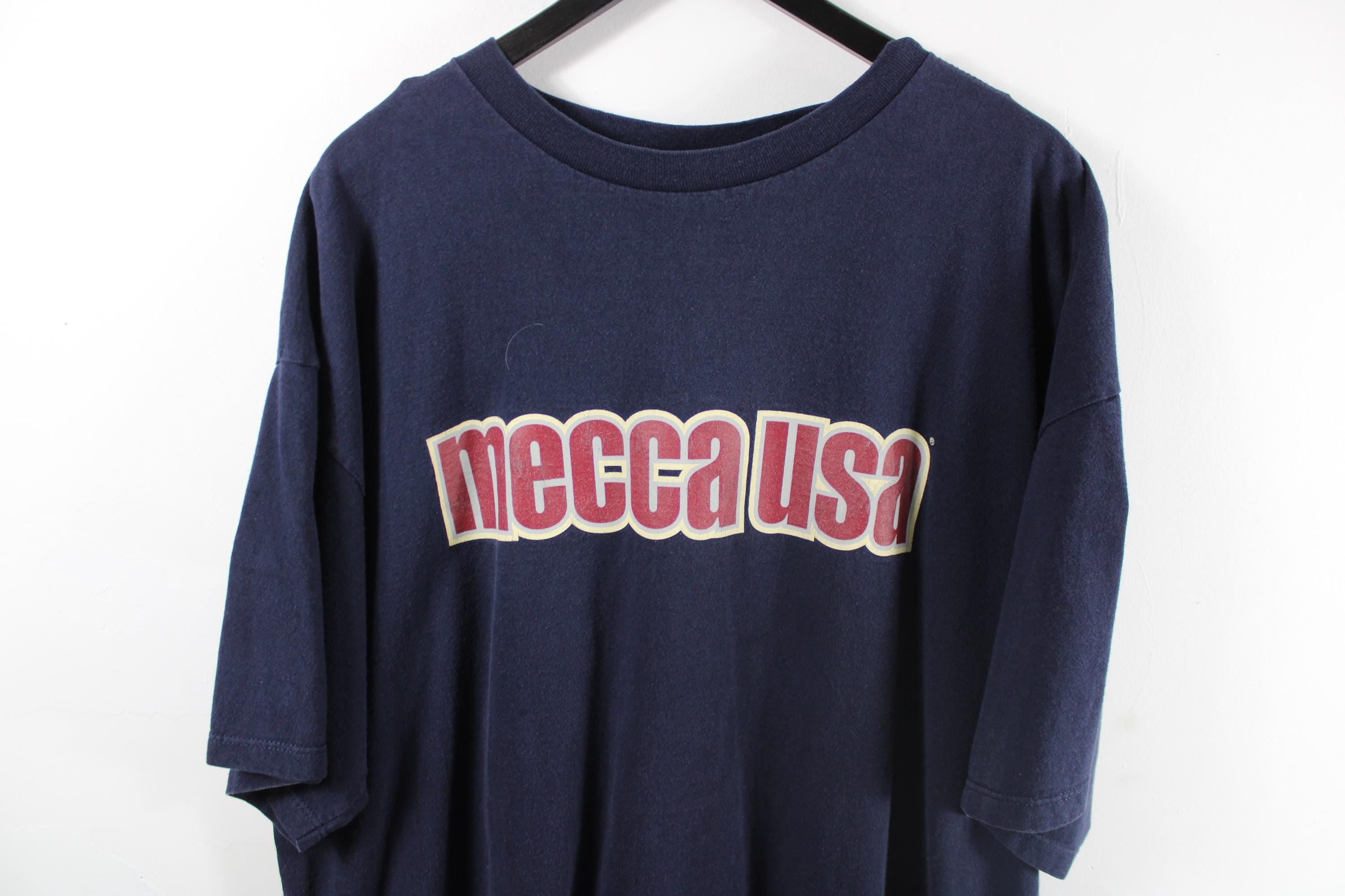 mecca USA 長袖シャツ XL デッドストック 90s USA製 メッカ 長袖Tシャツ ネイビー XL