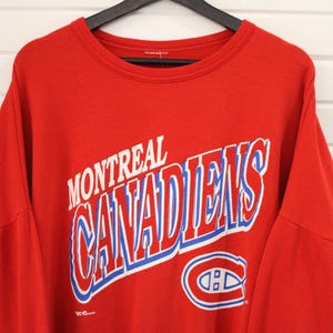 Montreal-Canadiens Sweater | Vintage 90s NHL Red Crewneck Sweatshirt | Classic Hockey Fan Pullover