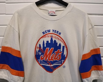 Koszulka New York Mets | Koszulka baseballowa MLB z lat 90. w paski sportowe | Męska odzież sportowa XL