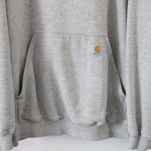 Carhartt Hoodie Sweatshirt | Vintage 00s Grey Original-Fit Pullover Hoodie | Classic Workwear Menswear
