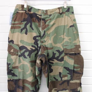 Vintage Military Camo Cargo Pants | Army Woodland Camouflage Trousers | Utility Gear