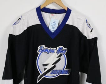 Camiseta de hockey Tampa Bay Lightning / Camiseta vintage de malla del equipo NHL de los años 90 / Ropa deportiva clásica