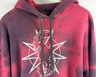 Sudadera con capucha tie-dye de Slipknot / Sudadera con gráfico de banda vintage / Suéter desgastado rojo y negro