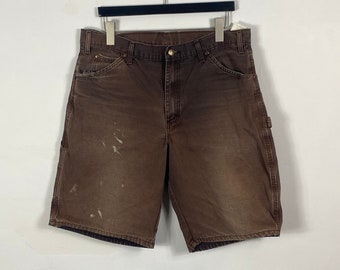 Dickies Shorts / 90s Vintage Canvas Cargo Trunks / Streetwear / Hip Hop Clothing / Size 36