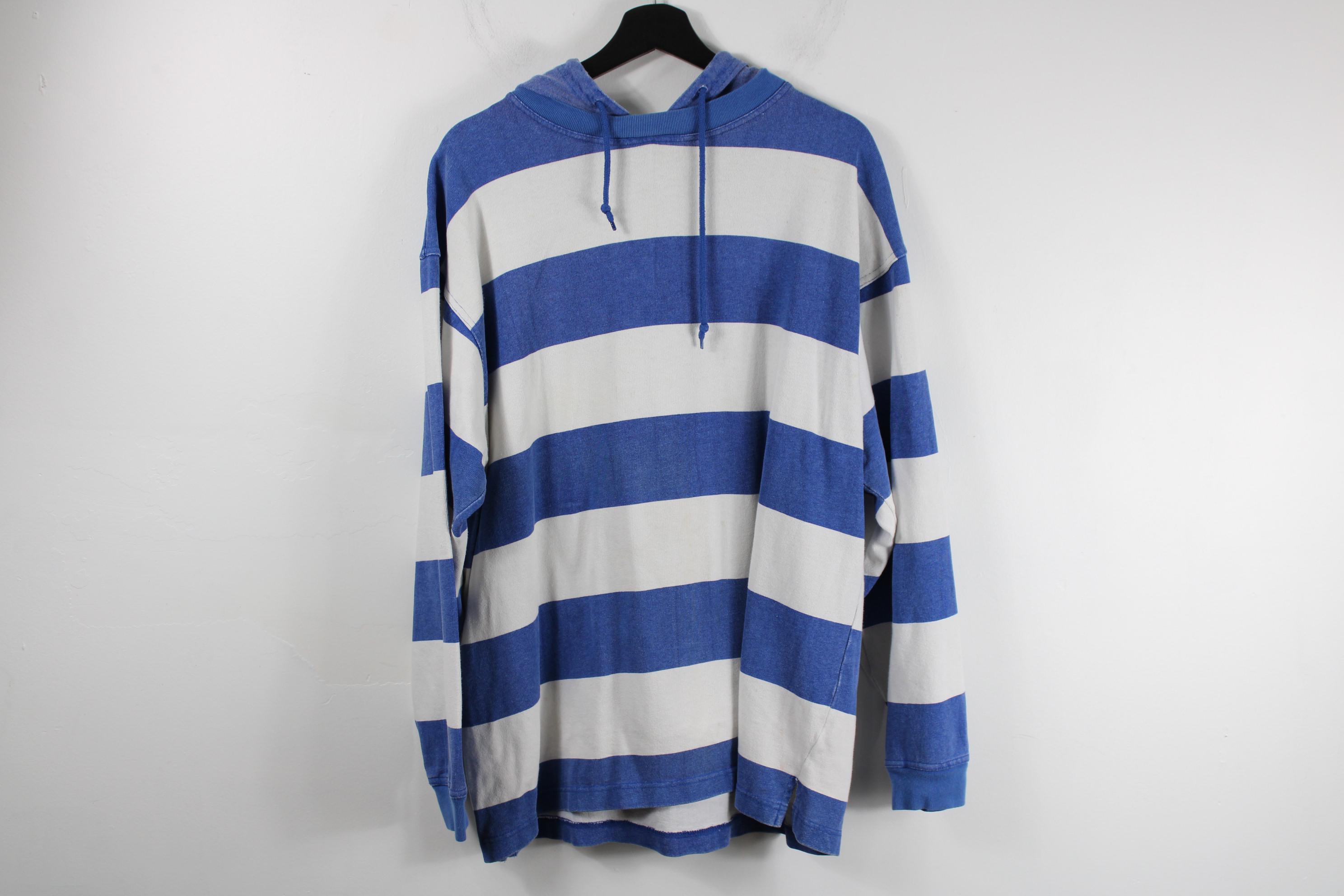 Blue striped hoodie sale
