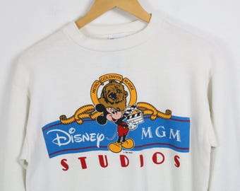 Sudadera Disney / Sudadera vintage de 1987 de Disney-MGM Studios con cuello redondo y estampado de Mickey Mouse