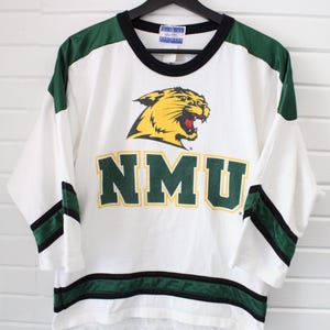 NMU Wildcats Hockey Jersey Style Shirt | Vintage 90s College Sportswear | Retro Graphic Top | USA Made