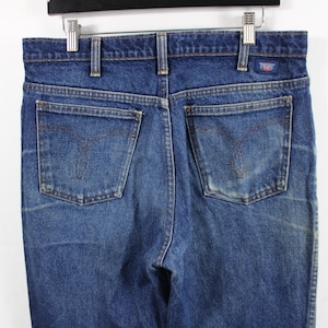 GWG Straight-Leg Denim Jeans | Size 36x34 | Vintage Classic Western Jeans | Faded Wash & Distressed Knee