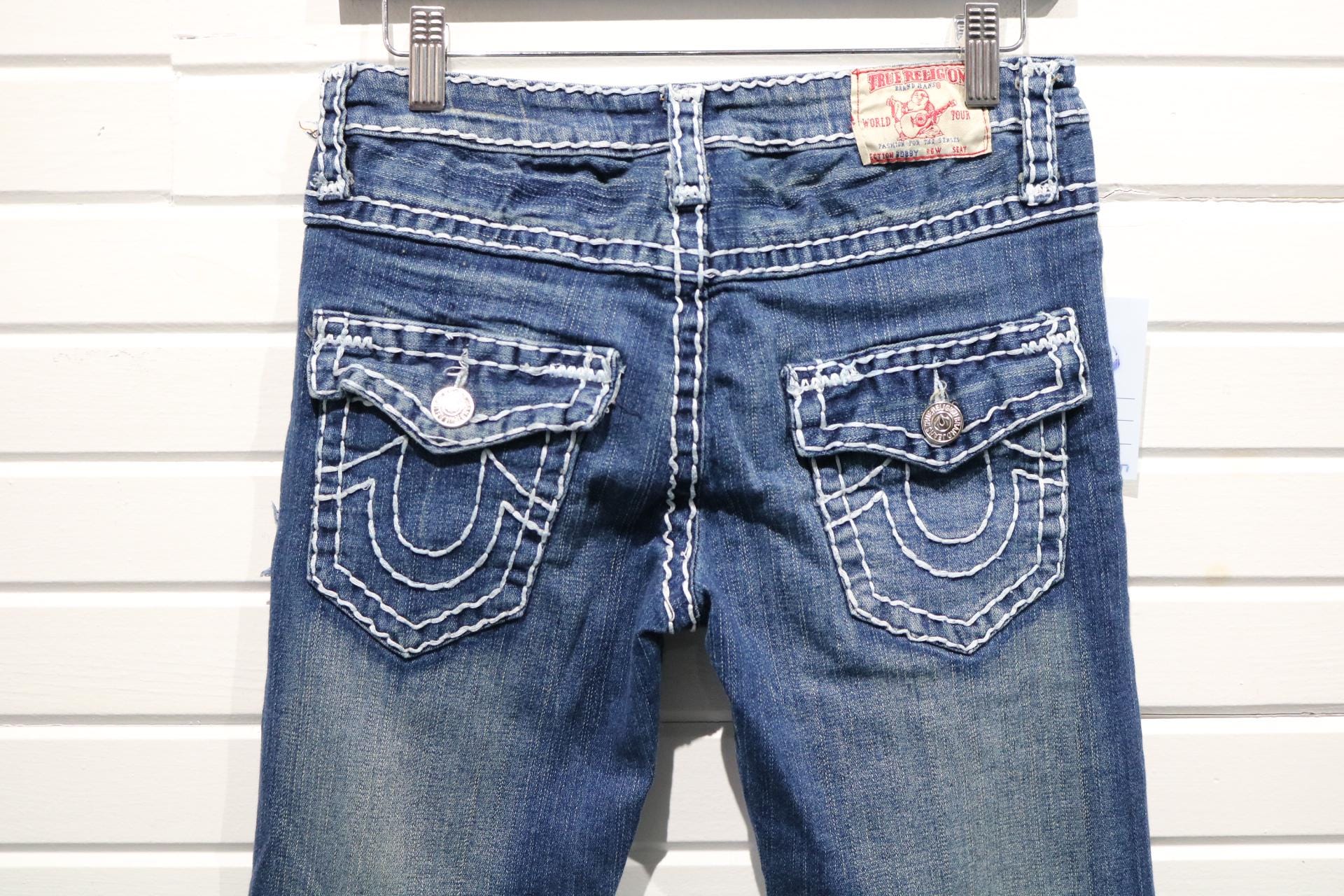 TRUE RELIGION flaredenimpants Y2Kグランジ00s True-religion Jeans | Vintage 2000s Contrast Stitch Denim Trouser
