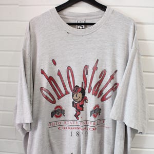 Ohio-State University T-Shirt | Vintage 90s College Mascot Graphic Tee | Columbus Ohio Buckeyes Fan Shirt