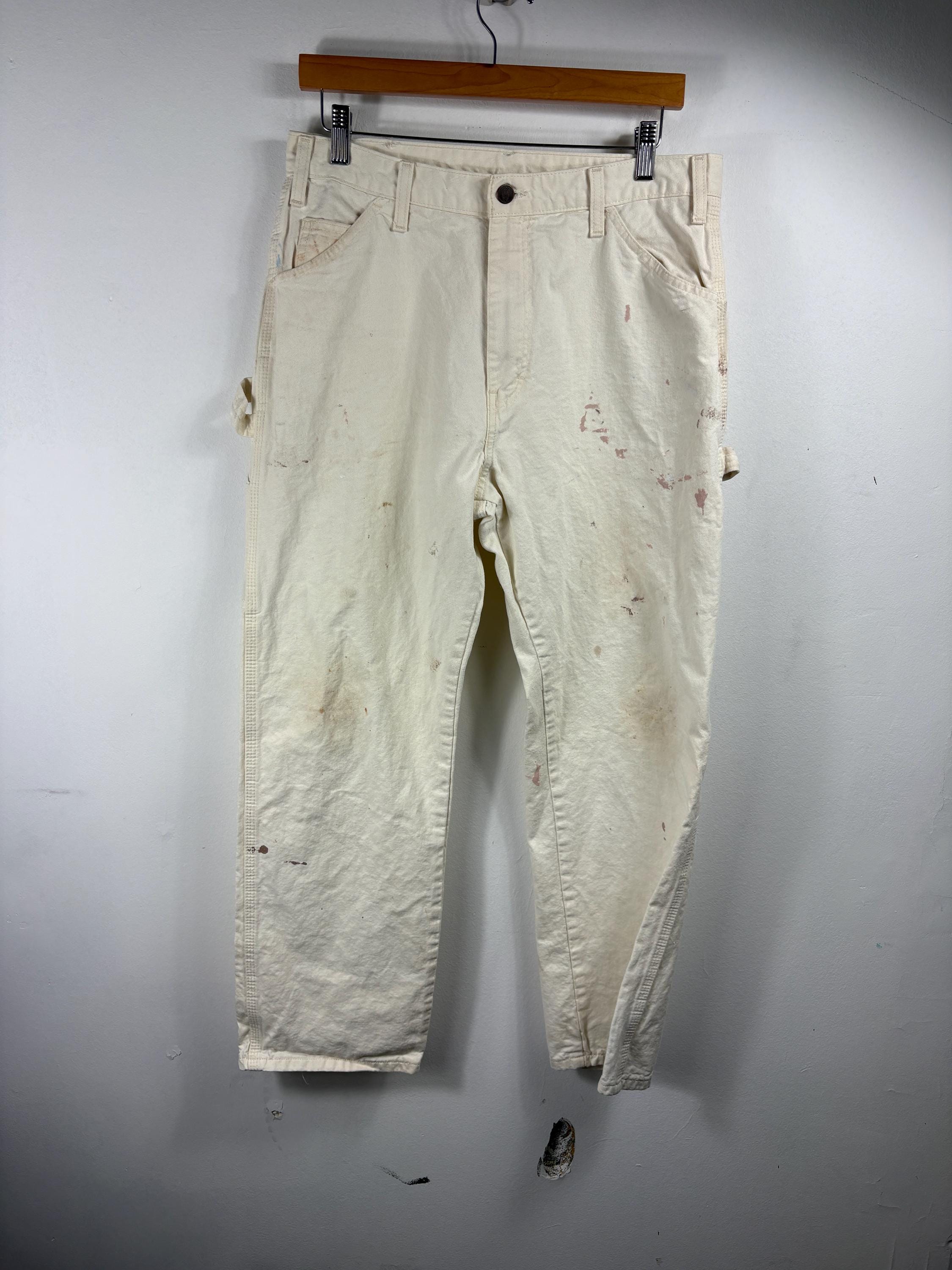 Dickies Painter Pants | Vintage Workwear Cream Utility Trousers