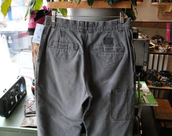 Calça Columbia | Calça cargo utilitária cinza vintage dos anos 2000 com bolsos aplicados | Roupa de trabalho para atividades ao ar livre