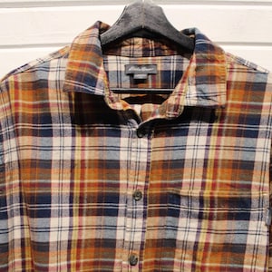 Eddie-Bauer Kariertes Button-Up Shirt | Vintage klassisches mehrfarbiges Flanellhemd | Herren Freizeitkleidung