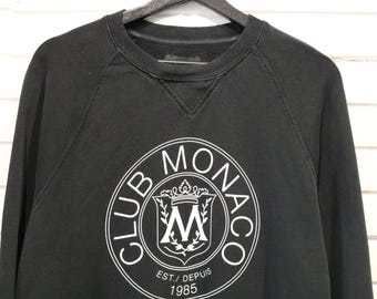 Club-Monaco Sweatshirt | Vintage Crewneck Logo Sweatshirt | Raglan Sleeve Pullover