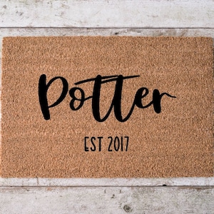 Doormat-Coir Doormat-Last Name Doormat-Custom Doormat-Wedding Gift-Personal Gift