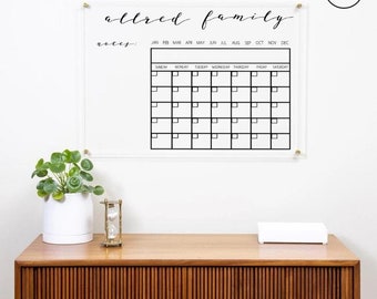 Acrylic Calendar-Plexiglass Calendar-Dry Erase Calendar-Wall Calender-Office Calendar-Dry Erase Board