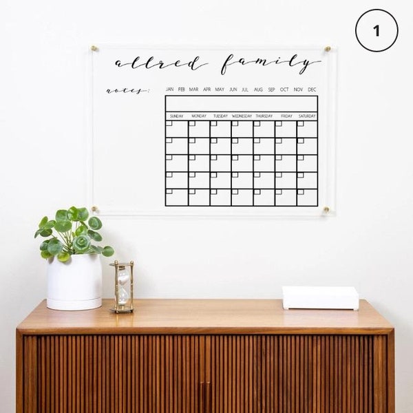 Acrylic Calendar-Plexiglass Calendar-Dry Erase Calendar-Wall Calender-Office Calendar-Dry Erase Board