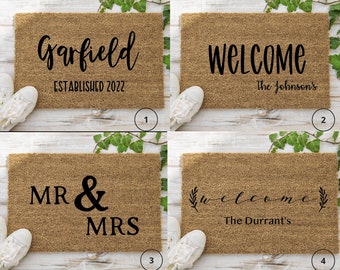 Welcome Mat, Custom Doormat, Last Name Doormat, Housewarming Gifts, Client Gifts