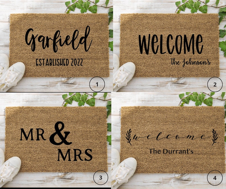 Welcome Mat, Custom Doormat, Last Name Doormat, Housewarming Gifts, Client Gifts image 1