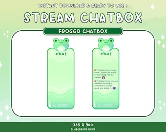 Kawaii Frog Chatbox for Twitch Stream Youtube Stream - Pastel Cottagecore Theme Animal Theme Frog Froggo Chat Box Livestream Decoration