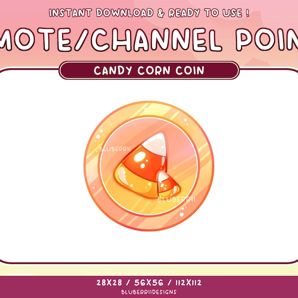 Halloween Candy Corn Coin Channel Points / Emote / Sub Bit Badge for Twitch Stream Discord Role - Pastel Spooky Autumn Celestial Sparkle