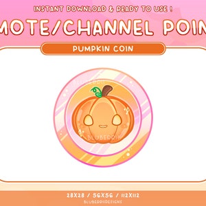 Moneta zucca di Halloween Punti canale / Emote / Distintivo bit secondario per Ruolo discordia flusso Twitch - Veggie spettrale pastello Scintilla celestiale autunnale