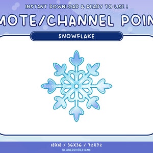 Snowflake Emote / Channel Point / Sub Bit Badge for Twitch Stream Discord Role - Pastel Christmas Celestial Sparkle Winter Theme Holidays
