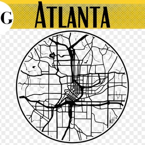 Atlanta City Map SVG File, Atlanta GA, Atlanta Coaster, Atlanta Ornament, Glowforge File, Glowforge SVG File, Laser Cutting, Atlanta Gift