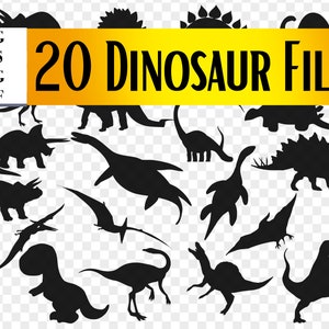 20 Dinosaur Files, Digital Download Files, SVG, Eps, Dxf, Png Files ...