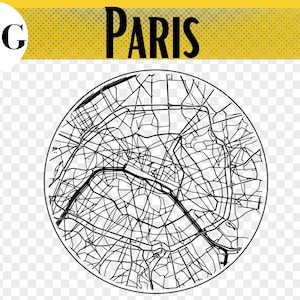 Mapa da cidade de Paris França, arquivo SVG, presente de Paris, mapa de Paris svg, Paris, ornamento, arquivos Glowforge svg, arquivos SVG de mapa da cidade, mapas cortados a laser