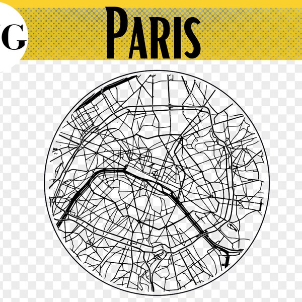 Paris France City Map, SVG File, Paris Gift, Paris Map svg, Paris, Ornament, Glowforge svg Files, City Map SVG Files, Laser Cut Maps