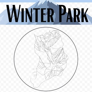 Winter Park Ski Resort Karte SVG-Datei, Winter Park Colorado, Glowforge, Laserschnitt Geschenk, Laserschneiden, SVG-Datei, Skiorte SVG, Snowboarding