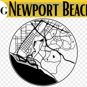 Newport Beach Karte, SVG-Datei, Newport Beach Kalifornien, Newport Beach Geschenke, Untersetzer, Newport Beach Ornament, Glowforge, Laser Cut Untersetzer