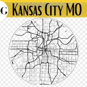 Mapa de Kansas City Missouri, svg, Regalos de Kansas City, Montaña rusa de Kansas City, Adorno de Kansas City, Grabado con láser, Mapa grabado con láser, Mapa svg