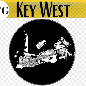 Key West kaart SVG, Key West Florida, Key West SVG, Key West geschenken, Florida geschenken, laser gegraveerde geschenken, laser gesneden bestanden, Glowforge SVG-bestand