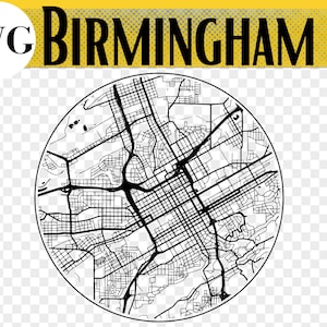 Birmingham Karte SVG Datei, Birmingham Geschenk, Birmingham Alabama, Untersetzer, Glowforge Datei, Laser Cut Untersetzer, Laser Cut Geschenk, Glowforge SVG