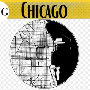 Chicago Stadt Karte SVG-Datei, Chicago Geschenk, Chicago Untersetzer, Chicago Ornament, Glowforge-Datei, Untersetzer mit Gravur, Laserschnittdateien, Geschenke