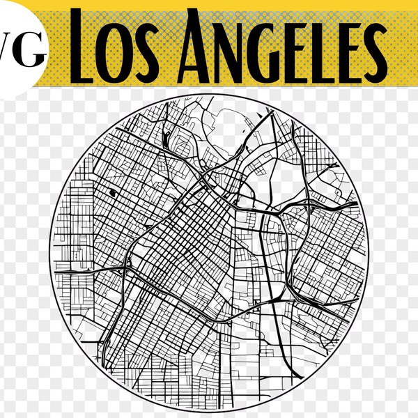 Los Angeles City Map, svg File, Los Angeles Gift, Los Angeles Coaster, Los Angeles Ornament, Glowforge, Laser Cut Coaster, Glowforge Gift