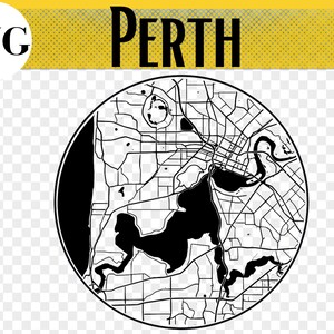 Perth City Map, SVG File, Perth Gift, Perth Coaster, Australia, Ornament, Glowforge svg, City Map Files, City Map SVG Files, Laser Cut Maps