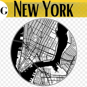 New York City Karte, New York svg Datei, New York Geschenk, New York Geschenke, New York Coaster, New York Ornament, Glowforge svg, Laser Cut Coaster