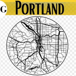 Portland Oregon City Map, SVG File, Portland Gift, Portland Coaster, Ornament, Glowforge svg, Laser Cut Coaster, Laser Cut Files, Glowforge