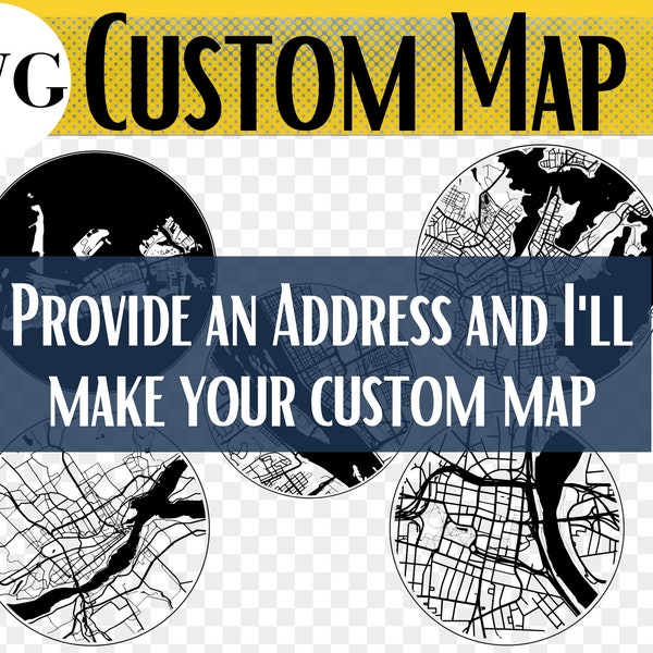 Custom City Map, City Map SVG File, Coaster, Ornament, Digital Download Files, Glowforge File, Laser Cut Gifts, Laser Cut SVG, Glowforge Svg
