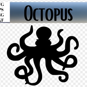 Octopus File, Digital Download, SVG, eps, dxf, png files included, Cricut Projects, Cricut Files, Silhouette Files, Cut Files, Octopus SVG