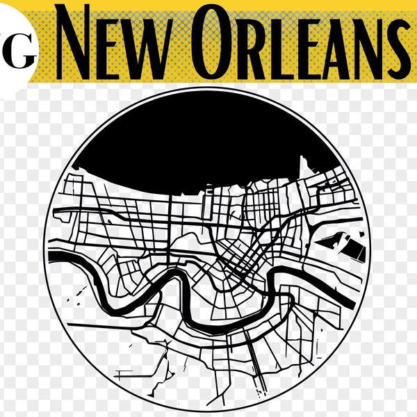 New Orleans City Map, svg File, New Orleans Gift, New Orleans, New Orleans Coaster, Ornament, Glowforge, Laser Cut Coaster, Laser Cut Files