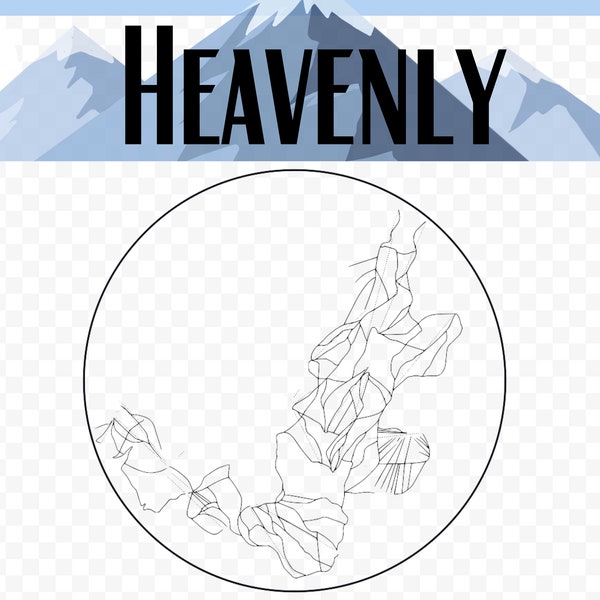 Heavenly Ski Resort Map SVG File, Heavenly Lake Tahoe, Glowforge, Laser Cut Gift, Laser Cutting, SVG file, Ski Resorts SVG, Snowboarding