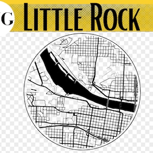 Carte de la ville de Little Rock, fichier SVG, Little Rock Arkansas, cadeau de Little Rock, Little Rock Coaster, fichiers de carte de ville, carte de ville SVG, cartes découpées au laser
