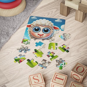 Adorable Kids&#39; Puzzle, 30-Piece Sheep Design, Fun Learning Game, Ideal for Toddlers, Educational Gift for Birthdays, Playroom Decor